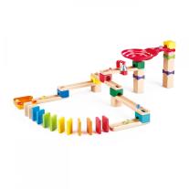 Детски дървен комплект за игра Hape, Домино, Писта екстремно спускане