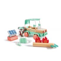 Детски дървен комплект за игра Hape, Слънчеви офроуд приключения, 11 части
