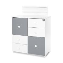 Детски шкаф Lorelli 2BOX - Бяло/Stone Grey