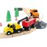 Дървена строителна площадка, с кран и релси Tooky Toy