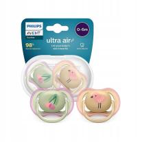 2 броя ортодонтични залъгалки Philips AVENT Ultra Air с декорация Череши и Птица 