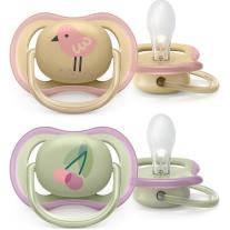 2 броя ортодонтични залъгалки Philips AVENT Ultra Air с декорация Череши и Птица 