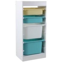 Етажерка с кутии за играчки Ginger Home Бяла