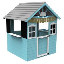 Детска Дървена Къщичка за Игра на Открито GINGER HOME с Кухненски Плот и Аксесоари – За Двор и Градина