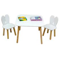 Детска дървена маса за рисуване и игра със столчета Ginger Home Bunny