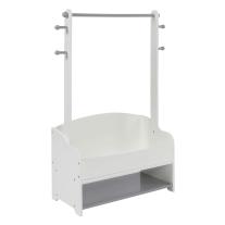 Дървена стойка за детски дрехи и етажерка с рафтове за съхранение White Grey