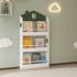 Детска Етажерка за Книги и Играчки GINGER HOME Къщичка, 3 Рафта, Дърво, 60x12x106 см