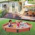 Голям Детски Пясъчник GINGER HOME Дървен OCTAGON с Водоустойчиво Покривало 
