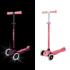 Детска тротинетка Globber със светещи колела PRIMO PLUS GLOW LIGHTS, Корал