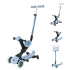Тротинетка със седалка 5 в 1 GLOBBER GO UP DELUXE LIGHTS ECOLOGIC 360° - синя