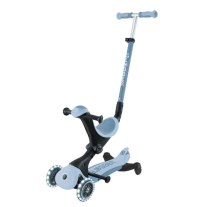 Тротинетка със седалка 5 в 1 GLOBBER GO UP DELUXE LIGHTS ECOLOGIC 360° - синя