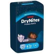 Huggies НОЩНИ ПЕЛЕНИ ГАЩИЧКИ DRYNITES, 8-13 ГОДИНИ МОМЧЕ 30-48 КГ, 9 БРОЯ