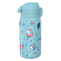 Бутилка за вода Ion8 Print, метална, 400ml, Sharks