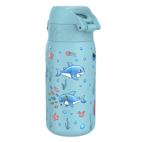 Бутилка за вода Ion8 Print, метална, 400ml, Sharks