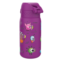 Бутилка за вода Ion8 Print, метална, 400ml, Aliens