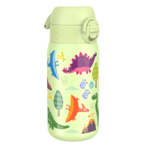 Бутилка за вода Ion8 Print, метална, 400ml, Dinosaurs