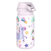 Бутилка за вода Ion8 Print, метална, 400ml, ЕДНОРОЗИ