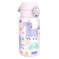Бутилка за вода Ion8 Print, метална, 400ml, ЕДНОРОЗИ