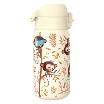 Бутилка за вода Ion8 Print, метална, 400ml, Monkeys