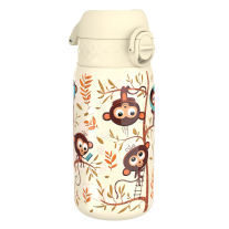 Бутилка за вода Ion8 Print, метална, 400ml, Monkeys