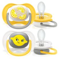 2 бр. ортодонтични залъгалки Philips Avent Ultra Air Happy 6-18м с декорация Лимони 