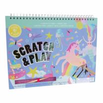 Книжка за рисуване с дървена писалка Floss & Rock, SCRATCH AND PLAY, Фантазия