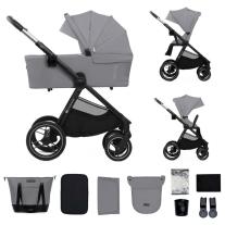 Комбинирана бебешка количка 2 в 1 KinderKraft - Nea 2, Platinium Grey