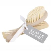 Комплект дървени четка и гребенче BamBam