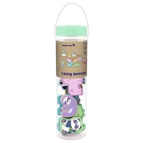 Комплект дървени фигурки за нанизване Tooky Toy, Диви животни