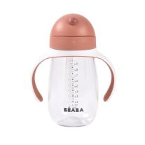 Неразливаща се чашка със сламка Beaba, 300 мл, Terracotta