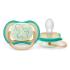 Ортодонтични залъгалки светещи в тъмното Philips Avent Ultra Air Night 0-6м с дизайн Звезда и Сова в кутия за стерилизиране