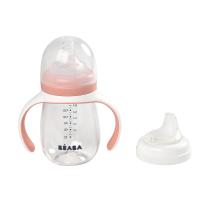 Преходна неразливаща се чаша с биберон 2в1 Beaba, 210 мл, Old Pink