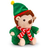 Таралежче с коледно облекло, 25 см, Keel Toys зелено