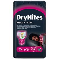 Huggies НОЩНИ ПЕЛЕНИ ГАЩИЧКИ DRYNITES, 4-7 ГОДИНИ МОМИЧЕ, 17-30 КГ, 10 БРОЯ
