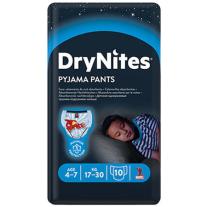 Huggies НОЩНИ ПЕЛЕНИ ГАЩИЧКИ DRYNITES, 4-7 ГОДИНИ МОМЧЕ, 17-30 КГ, 10 БРОЯ