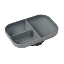 Силиконова чиния с вакуум и отделения BEABA, Mineral Grey