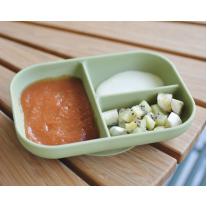 Силиконова чиния с вакуум и отделения BEABA, Sage Green