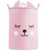 Сгъваема кошница за съхранение на играчки Sipo розово мече 43 L 