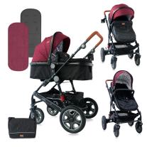 Lorelli Детска количка LORA с кош за новородено Red&Black LIGHTHOUSE