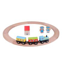 Tini Toys Детско дървено влакче с релси, ПУФ-ПАФ