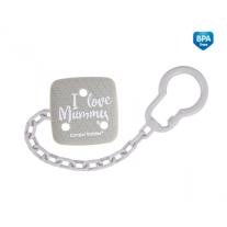 Canpol Клипс за залъгалка със синджир I Love Mummy Сив 2/434c