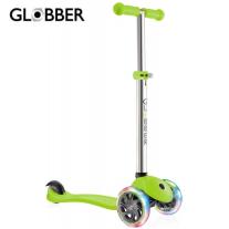 Сгъваема тротинетка GLOBBER Elite Light със светещи гуми и платформа Зелена