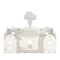Бебешка ограда за безопасна игра Sonne Baby House бял + сив цвят 