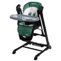 Столче за хранене и люлка 2 в 1 Caretero - Indigo Black, зелено