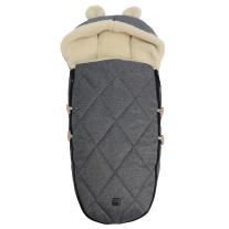 Термочувал за детска количка с овча вълна Kaiser, XL Ears Wool, Anthracite Melange