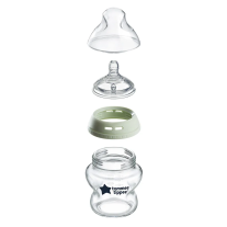 Стъклено бебешко шише за хранене Tommee Tippee Easi-Vent 150 мл
