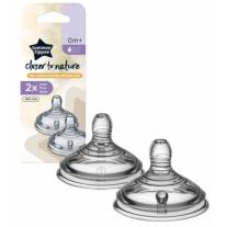 Комплект от 2бр. биберони за новородени Tommee Tippee Closer to Nature Slow 1 капка
