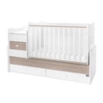 Трансформиращо се легло Lorelli - Maxi Plus, 70 х 160 cm, бяло/кехлибар