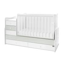 Трансформиращо се легло Lorelli - Maxi Plus, 70 х 160 cm, бяло/milky green