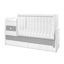 Трансформиращо се легло Lorelli - Maxi Plus, 70 х 160 cm, бяло/stone grey